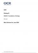 OCR GCE  Biology B H022/01: Foundations of biology AS Level Mark Scheme for June 2024