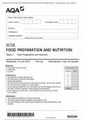 Actual 2024 AQA GCSE FOOD PREPARATION AND NUTRITION 8585/W Paper 1 Food Preparation and Nutrition Merged Question Paper + Mark Scheme