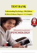 Test Bank for Understanding Psychology, 15th Edition by Robert Feldman