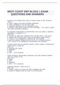 WEST COAST EMT BLOCK 1 EXAM QUESTIONS AND ANSWERS