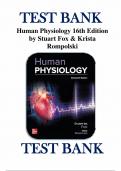 Test Bank for Human Physiology 16th Edition by Stuart Fox and Krista Rompolski