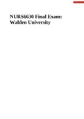 NURS6630 Final Exam: Walden University