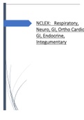 NCLEX - Respiratory, Neuro, GI, Ortho Cardio {Accumulative}.