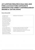 ATI CAPSTONE PEDIATRICS EXAM 2024-2025 FORM A & B EACH FORM CONTAINS 70 QUESTIONS AND CORRECT ANSWERS|ALREADY GRADED A+ (ACTUAL EXAM)