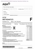 Actual 2024 AQA GCSE MATHEMATICS 8300/1F Foundation Tier Paper 1 Non-Calculator Merged Question Paper + Mark Scheme + Insert