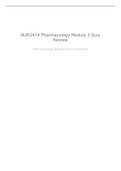 NUR 2474 Pharmacology Module 2 Quiz Review