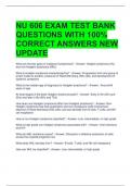 NU 606 EXAM TEST BANK QUESTIONS WITH 100% CORRECT ANSWERS NEW UPDATE 