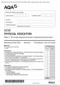 Actual 2024 AQA GCSE PHYSICAL EDUCATION 8582/1 Paper 1 The human body and movement in physical activity and sport Merged Question Paper + Mark Scheme