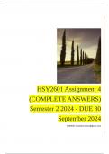 HSY2601 Assignment 4 (COMPLETE ANSWERS) Semester 2 2024 - DUE 30 September 2024