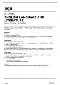 aqa A-level ENGLISH LANGUAGE Paper 2(7702-2)Language diversity and change Question Paper June 2024 