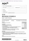 Actual 2024 AQA GCSE RELIGIOUS STUDIES B 8063/1 Paper 1 Catholic Christianity Merged Question Paper + Mark Scheme