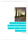 HSY2601 Assignment 4 (COMPLETE ANSWERS) Semester 2 2024 - DUE 30 September 2024