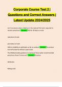 Corporals Course Test 2 | Questions and Correct Answers | Latest Update 2024/2025