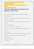 ABA Prompting Exam Questions and Answers | 100% Pass