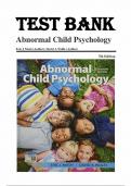 Test Bank for Abnormal Child Psychology 7th Edition by Eric J Mash