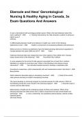 Ebersole and Hess' Gerontological Nursing & Healthy Aging in Canada, 3e Exam Questions And Answers