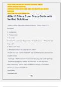 ABA 10 Ethics Exam Study Guide with Verified Solutions