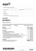 AQA A LEVEL BUSINESS Paper 2 2024 (71312)