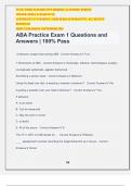 ABA Practice Exam 1 Questions and Answers | 100% Pass