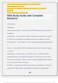 ABA Study Guide with Complete Solutions