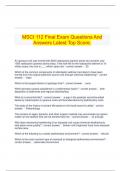 MSCI 112 Final Exam Questions And Answers Latest Top Score.