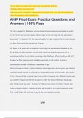 AHIP Final Exam Practice Questions and Answers | 100% Pass