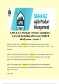 SAFe 6.0.1 Product Owner/ Questions Derived from the SAFe 6.0.1 POPM Workbook Lesson 1 