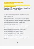 Nutrition ATI proctored Exam Questions and Answers | 100% Pass