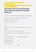 ACS Gen Chem Second Semester Exam Study Guide with Complete Solutions