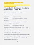 Chem 2 ACS final exam Questions and Answers | 100% Pass