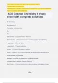 ACS General Chemistry 1 study sheet with complete solutions