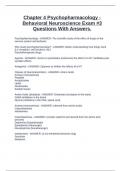 Chapter 4 Psychopharmacology - Behavioral Neuroscience Exam #3 Questions With Answers.