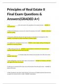 Principles of Real Estate II Final Exam Questions & Answers(GRADED A+)