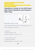 Equations to study for the ACS Exam (Gen Chem) Questions and Answers | 100% Pass