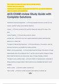 ACS EXAM review Study Guide with Complete Solutions