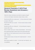 General Chemistry 2 ACS Final Review Questions and Answers | 100% Pass