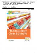 Test bank for Pharmacology Clear and Simple A Guide to Drug Classifications and Dosage Calculations 4th Edition by Cynthia Watkins 9781719644747 Chapter 1-21 Complete Guide.