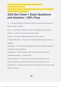 ACS Gen Chem 1 Exam Questions and Answers | 100% Pass