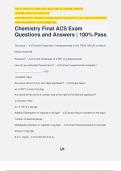 Chemistry Final ACS Exam Questions and Answers | 100% Pass