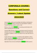 CORPORALS COURSE | Questions and Correct Answers | Latest Update 2024/2025