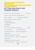 ACT Prep Class Quiz #1 with Complete Solutions