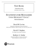 Test Bank for Statistics for Managers Using Microsoft Excel 9th Edition Levine