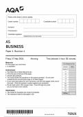 AQA AS BUSINESS Paper 1 Business 1 Question Paper 2024 Version: 1.0 Final