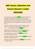 QSP Course | Questions and Correct Answers | Latest 2024/2025