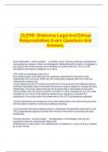 OLERE Oklahoma Legal And Ethical Responsibilities Exam Questions And Answers.