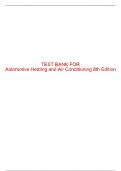 Test Bank For Automotive Heating and Air Conditioning 8th Edition All Chapters - 9780134603698