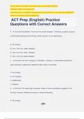 ACT Prep (English) Practice Questions with Correct Answers