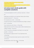 act prep exam study guide with complete solutions