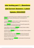 star testing part 1 | Questions and Correct Answers | Latest Update 2024/2025