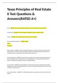 Texas Principles of Real Estate II Test Questions & Answers(RATED A+)